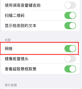 后湖管理区苹果手机维修网点分享iPhone如何开启九宫格构图功能